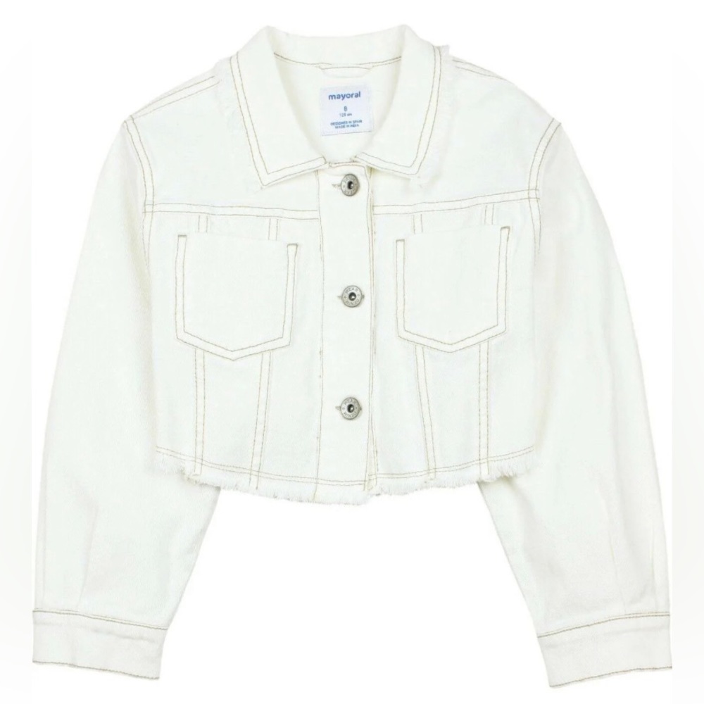 Mayoral Cropped Denim Jacket size 14 youth girls
